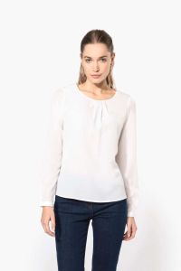  Kariban LADIES' LONG-SLEEVED CREPE BLOUSE