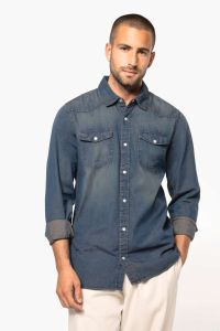  Kariban MEN'S LONG-SLEEVED DENIM SHIRT