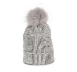  K-UP KNITTED BOBBLE BEANIE IN RECYCLED YARN